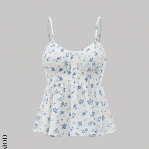 Floral Ruched Bust Tie Back Cami Top